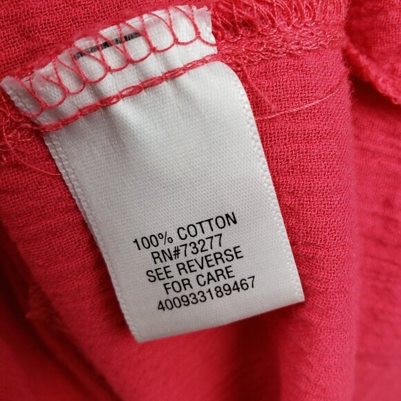 Croft & Barrow Top Womens Size S Small Solid All Pink 3/4 Sleeve Collared - Picture 6 of 7